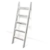 Hallops Blanket Ladder 5 ft | Premium Wood Rustic Ladder Shelf | Ladder Shelf for Quilt | Rustic Farmhouse Decor | Vintange Wooden Ladder Shelf (Thick, White on Brown)