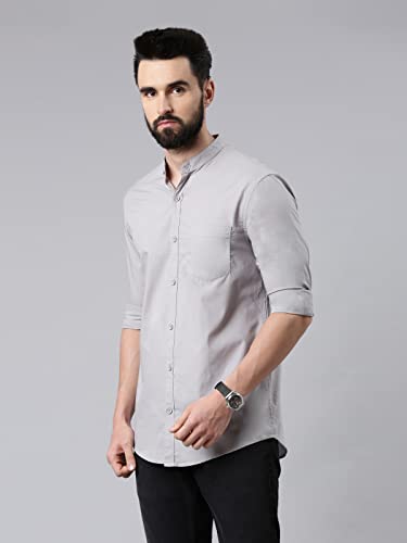 Image of THE SOUL PATROL Men's Casual Regular Fit Full Sleeve Premium Cotton Button-Down Shirt with Single Patch Pocket - Stylish, Classic, Comfortable, and Elegant for Everyday Wear