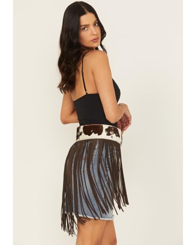 Idyllwind Women's Festival Fringe Hair-On Star Concho Belt - IWASP25BT6-DKBN2