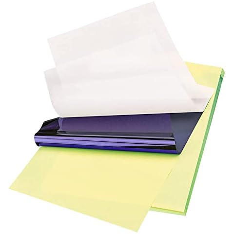 Emalla Tattoo Transferpapier, 20 Blatt Tattoo Papier A4 Kohlepapier, Premium stencil papier tattoo, Matrizenpapier, Thermoschablonenpapier mit Hochwertige Tinte für Freihändig Und Thermodrucker Cover