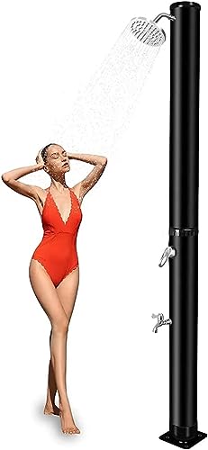 solardusche Garten Gartendusche Solarbetriebene 38L / 10 Gallonen Solarbeheizte Dusche Mit Regendusche Und Fußdusche, for Den Außenbereich Hinterhof Garten Pool Strand, UV-beständig