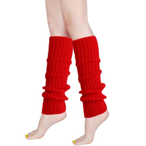 Image of FZBNSRKO Women Girls 80s Knit Leg Warmers Ribbed Long Leg Warmers for Party Sports Accessories