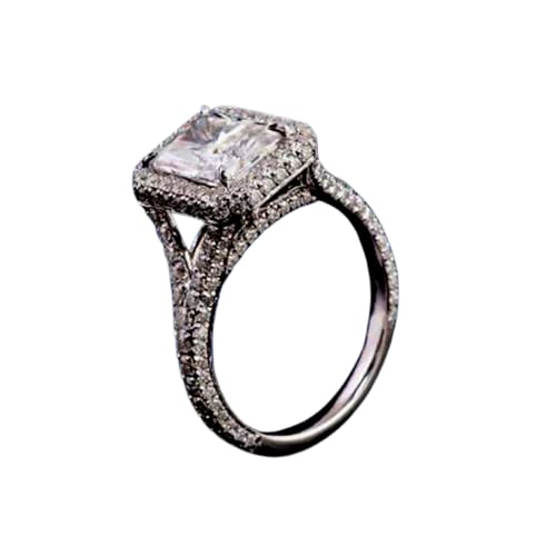 Bague moissanite en argent 925 massif pour femme style chic