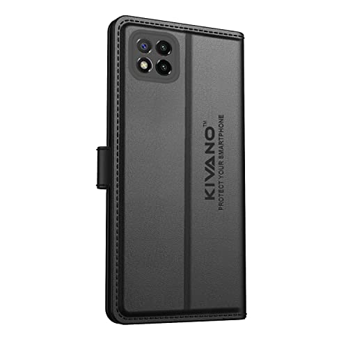 Image of KIVANO Compatible with Xiaomi Poco C3 Flip Cover | Leather Finish | Inside Pockets & Inbuilt Stand | Shockproof Wallet Style Magnetic Closure Back Cover Case