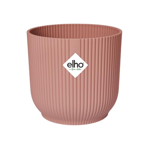 Elho Vibes Fold Round 18 - Macetero por Interior - 100% Plástico Reciclado - Ø 18.3 x H 16.8 cm - Delicate Pink