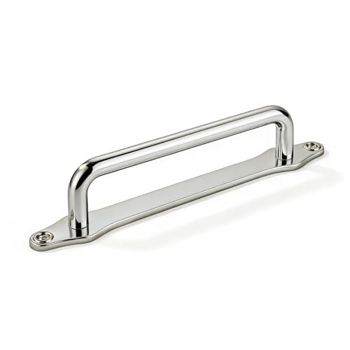 khtumeware 5 Pack 5 Inch Hole Center Polished Nickel Cabinet Pull with Backplate Solid Heavy Duty Handles with Backplate Cabinet Pulls for Drawer Kitchen Improvement Hardware