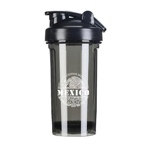 Mexican Mexico Flag 18 Ounce Shaker Cup,Fashion Theme Pattern Shaker Bottle Leak-proof Workout Shake Bottles 500ML/18 oz Perfect for Pre Workout Black 0