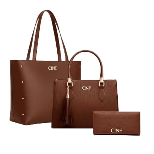 Kit De Bolsa Feminina De Ombro + Transversal + Carteira (Caramelo)
