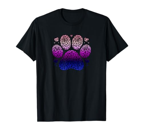 Genderfluid Leopard Cat Paw Print Cheetah Pattern Pride T-Shirt