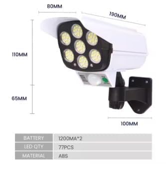 Image of AIMIKE Solar Dummy Security Camera Light with Motion Sensor | Waterproof Outdoor LED Wall Lamp | 3 Lighting Modes for Home, Garage, Gate, Balcony and Garden Safety Illumination
