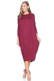 12 Ami Solid Long Sleeve Cover-Up Maxi Dress (S-2X) - Made in USA