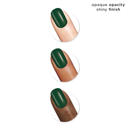 sally hansen xtreme wear nail polish  streak-free shiny finish long-lasting chip-resistant opaque  big apple-tini  dark green nail color