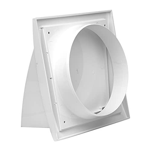 Repa Market 6 Inch / 150mm Exhaust Hood Vent with Rain Cover, White ABS Plastic Wall Air Vent Cover - Image 3