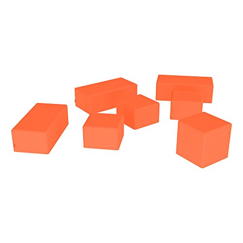 Image of Sprogs 12 inch H Structured Rectangle Stool -Flexible Modular Collaborative Soft Seating for Office, Home, Lounge and School Classrooms with Durable Frame -Orange