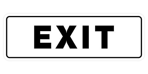 Image of All Quality Standard Outlet Wall or Door Sign | Durable Plastic and Easy Installation | Double Sided Foam Adhesive Tape - White - Large (Pack of 2)