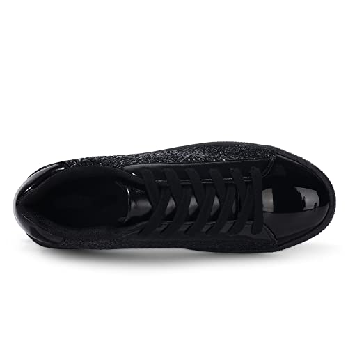 Womens Glitter Wedding Sneakers Neon Dressy Sequin Sparkly Sneakers Rhinestone Bling Bridal Shoes Shiny Tennis Shoes4