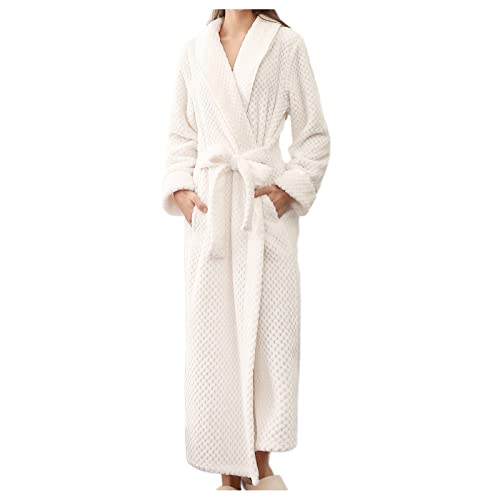 Albornoz pijama de mujer largo en franela suave para noches tranquilas