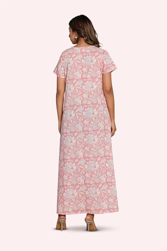 Image of NIHSAMAH Cotton Nighty for Women - Printed Stylish Night Gown, Comfortable Sleepwear Long Nightwear, Maxi