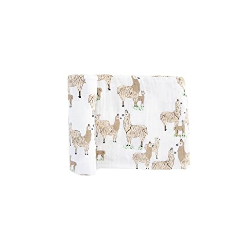 Image of Little Unicorn Premium Cotton Swaddle Baby Blanket | Breathable Fabric | for swaddling, Play, Nursing & More (Llama Llama)