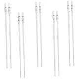 DECORNIJIA 5 pares Palillos de Reutilizables para Hogar de Chino Azul con Diseño de Aptos para Sushi y Lavavajillas