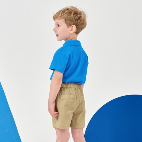 Image of Volunboy Baby Boy Summer Clothes Short Sleeve Polo Shirts Shorts Set Pique Beach Outfits