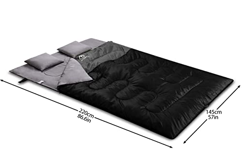 Oaskys Double Sleeping Bag For Adults With 2 Pillows thumb #3