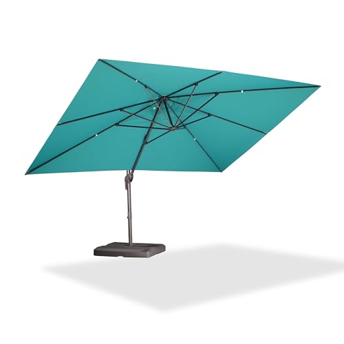 PURPLE LEAF Cantilever Umbrella Outdoor Patio Umbrella with Five Adjustable and 360-degree Rotation for Pool Garden Backyard Deck