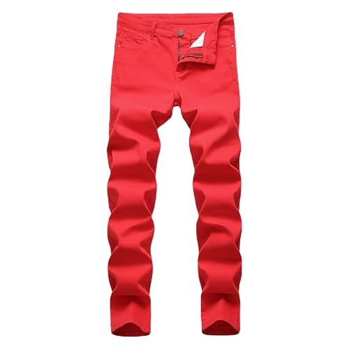 Men's Skinny Stretch Pants Summer Going Out Trendy Jeans Straight Leg Slim Fit Work Jeans for Men