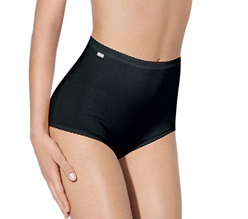 Playtex Pack bragas maxi de algodón elástico cómodo e invisible Mujer x6, Negro, XXL