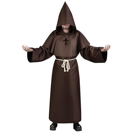 Aomig Disfraz de Monje Halloween, Disfraz de Sacerdote Medieval con Cruz y Capucha, Disfraz de Monje Sacerdote Medieval Renacimiento Traje, Disfraz Halloween Adulto para Fiestas Carnaval, Marrón-XL | Ya disponible en tu tienda friki favorita! En mundofriki.es! Aomig Disfraz de Monje Halloween, Disfraz de Sacerdote Medieval con Cruz y Capucha, Disfraz de Monje Sacerdote Medieval Renacimiento Traje, Disfraz Halloween Adulto para Fiestas Carnaval, Marrón-XL | Ya disponible en tu tienda friki favorita! En mundofriki.es!