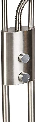 Qazqa QAZQA - Moderne vloerlamp Staal | Zilver en glas incl. LED met leesarm - Divine | Dimmer | Dimbaar | Woonkamer | Slaapkamer - Staal Langwerpig - (niet vervangbare) led LED inbegrepen - Max. 1 x 4.5 Watt photo 3