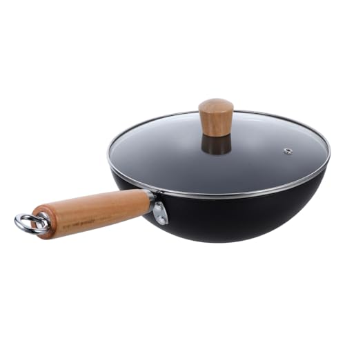 Wok pequeño de hierro con mango de madera miniatura 1