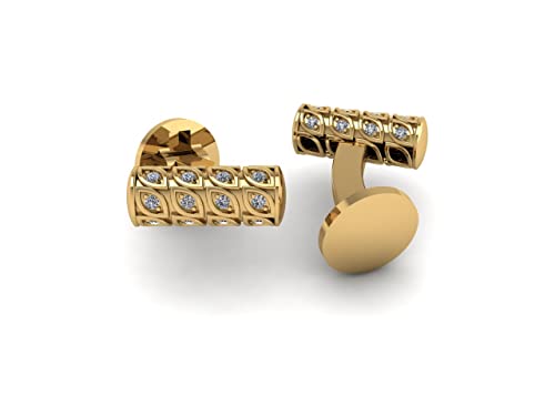 Mancornas para hombre de plata 925 con diseño cilíndrico y gema miniatura 3