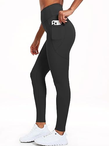 CADMUS Nylon Thick High Waist Yoga Pants with Pockets, Tummy Control Workout Running Yoga Leggings for Women3