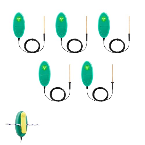 5 Pack Detects Electric Fence Energizer Pulse Flash Signal LED Light | Tester Indicator for pulsed energizers | Alert Device That Clips to Wire or Tape Fences