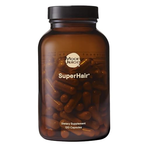 Moon Juice SuperHair Hair Growth Vitamins for Women & Men with Biotin & Saw Palmetto - Clinical Strength Multivitamin Hair Supplement for Healthier, Stronger, Thicker Hair, 120 Capsules - 30 Servings