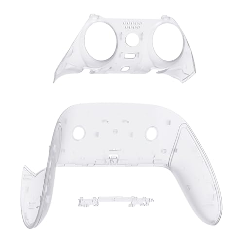 eXtremeRate Top Bottom Decorative Trim Shell Compatible with ps5 Edge Controller DIY Replacement Front Back Clip Shell, Custom Clear Plates Cover Compatible with ps5 Edge Controller
