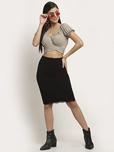 Image of ELEVANTO Women's Ruffle Stylish Short Sleeve Tie Up Back Crop Top Off Shoulder Bardot Blouse /Tops for Summer