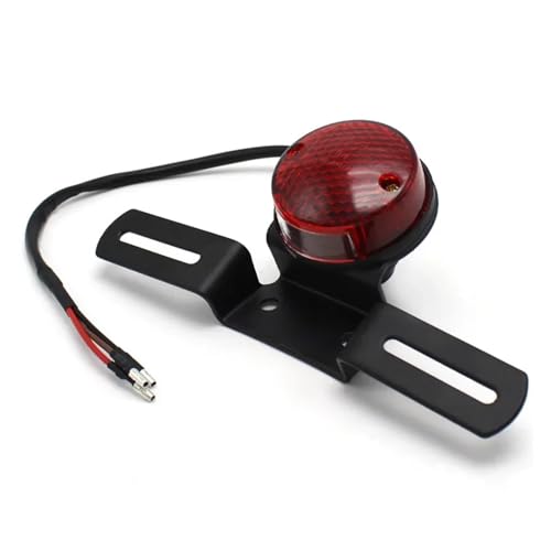 Lámpara traseras antivibración con iluminación de matrícula integrada para motos bobber