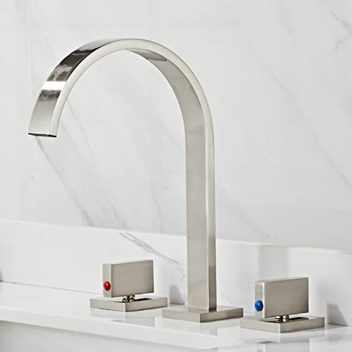 Robinet de salle de bain en laiton anti-fuite à 2 poignées pour grand lavabo
