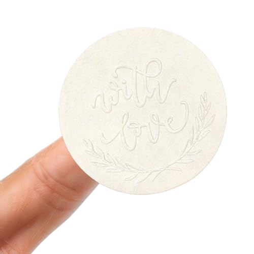 FYSUIMU 100Pcs Wedding Stickers Embossed Envelope Seals with Love Self-Adhesive Label Decals for Greeting Card Invitation Party Favor Decor