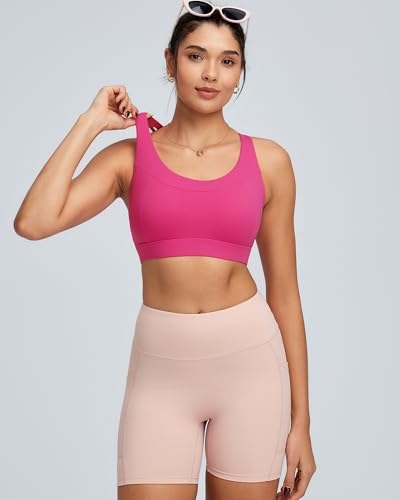 Image of RUNNING GIRL High Impact Sports Bra for Women,Criss-Cross Back Top with Moulded Cups Womens Sports Bra High Support