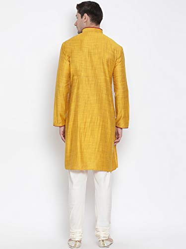 Image of VASTRAMAY Men's Beige Cotton Kurta and Pyjama Set