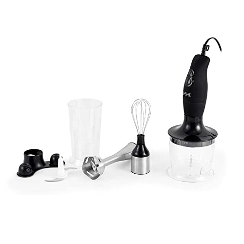 Mixeur Plongeant 3en1 Kitchencook MX700 – 400W, Lames Inox, Fouet Métal, Hachoir 0.5L, Verre Doseur 700ml, 2 Vitesses