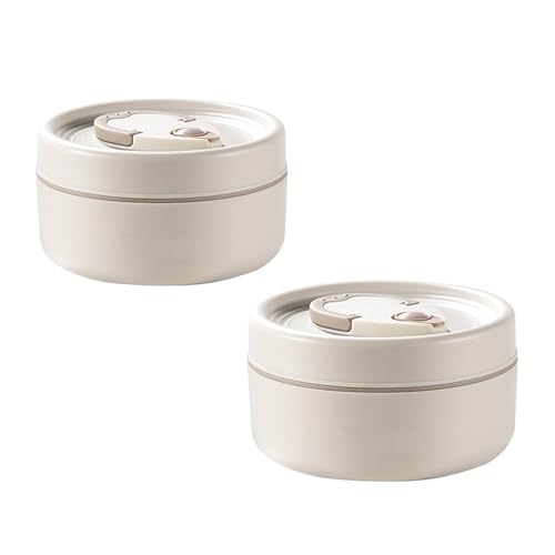 RASTKY Juego de Lonchera Térmica, Contenedores y Bolsa Aislados Eficientes para Comidas para Llevar, Juego de Almuerzo Saludable de Acero Inoxidable Beige para Oficina, Escuela, Camping