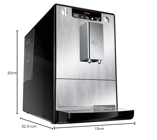 Melitta Caffeo Solo E950-111 Schlanker Kaffeevollautomat mit Vorbrühfunktion | 15 Bar | LED-Display | höhenverstellbarer Kaffeeauslauf | Herausnehmbare Brühgruppe | Organic Silver in Alu-Holz Optik – Bild 3