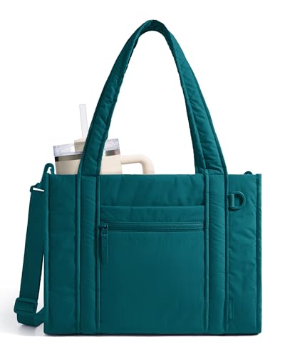 Image of BAGSMART Boxy Tote Bag for Women, Crossbody Bag with Zipper, Crush Bow Purses for Travel Work College