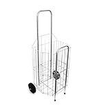 Carrinho De Feira C/Duas Rodas Reforçado Dobrável Prático Branco