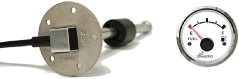 Kus Wema SSS/SSL 10 Inch Spun Aluminum Gas Tank Sending Unit with White and Silver Gauge Includes Gasket