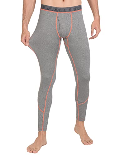 Little Donkey Andy Men's Thermal Underwear Tops 2 Pack Quick Dry Wicking Lightweight Base Layer Winter Warm Undershirts Black/Gray Xl #TOP3